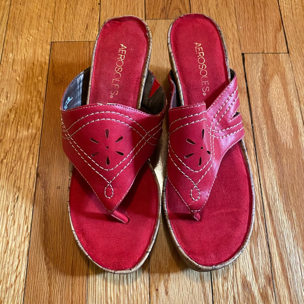 Aerosoles Red Take Flight Sandals